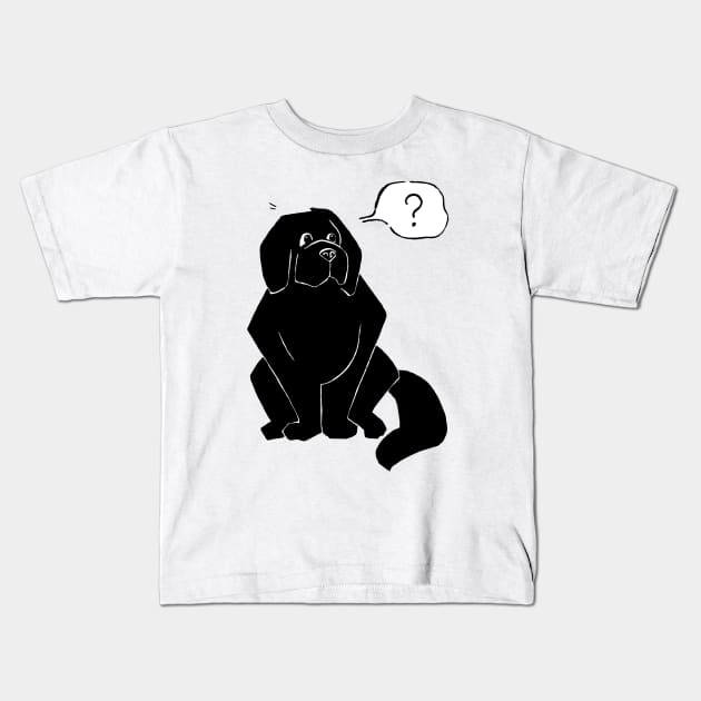 Newfie is puzzled Kids T-Shirt by The Booby